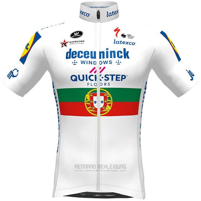 2021 Fahrradbekleidung Deceuninck Quick Step Wei Trikot Kurzarm und Tragerhose - zum Schließen ins Bild klicken